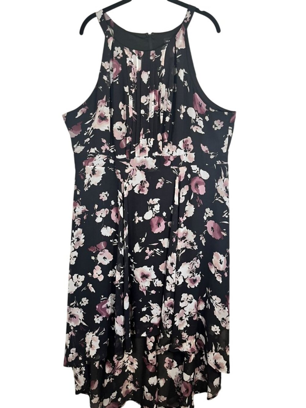 Torrid Colorful Floral Tank Hi Low Dress Black 18 Boho Preppy Romantic Summer